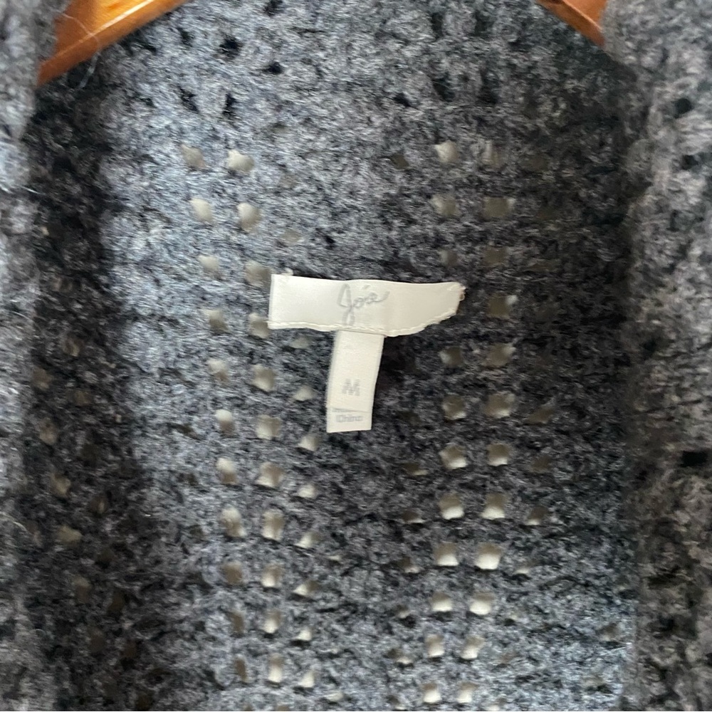 Joie Wool Blend Cascade Open Knit Cardigan Gray - Picture 5 of 7